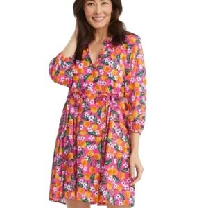 Draper James Orange Blossom Tie Waist Dress